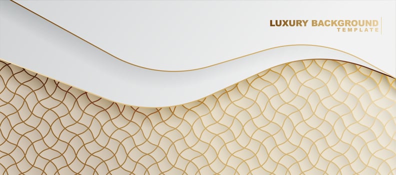 Abstract gold and white wave background vector