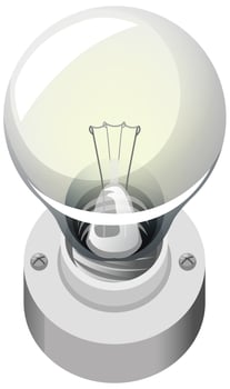 Light bulb cartoon style isolated on white background vector