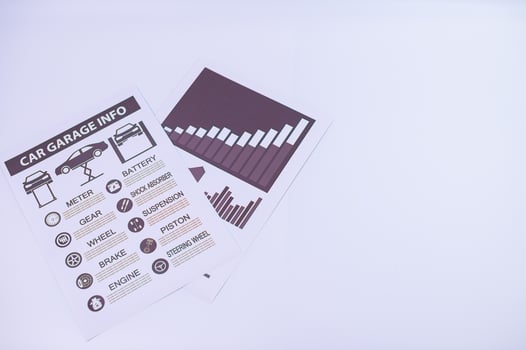 Documents on white background photo