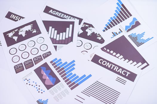 Documents on white background photo