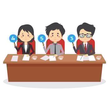 Judge Group Shows Scorecards with Assessment Opinion Score vector
