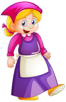 A young girl in maid uniform vector