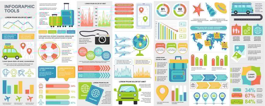 Infographic, UI, UX, KIT elements bundle vector