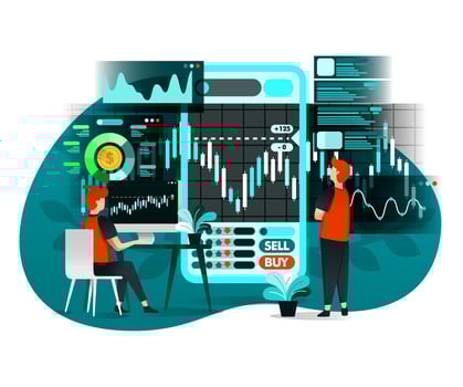 Illustration of stock market business vector