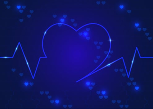 Abstract Background with Blue Heart vector