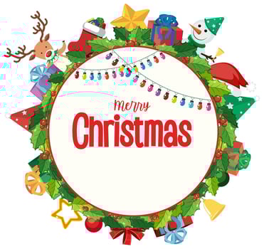 Blank Merry Christmas card template vector