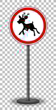 Red traffic sign on transparent background vector