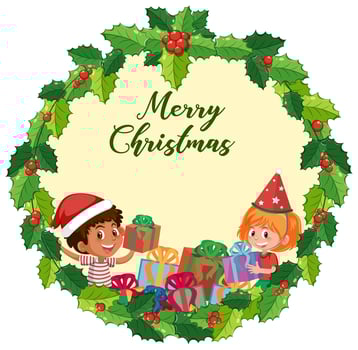 Blank Merry Christmas card template vector