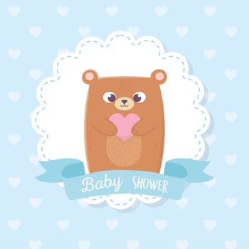 Cute baby shower label vector