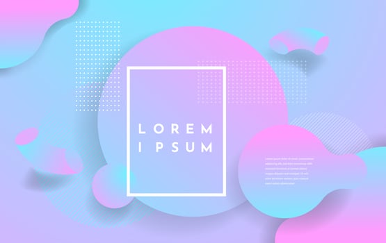 Modern pastel gradient fluid paper cut shape design vector