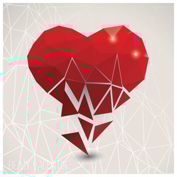 Valentine's day card, geometric triangle pattern vector