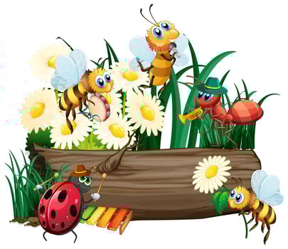 Insect in nature on white background vector