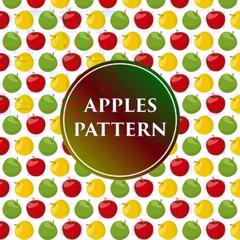 Tropical colorful juicy apples pattern vector