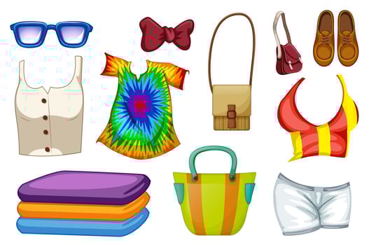 Set of fashion accessories vector