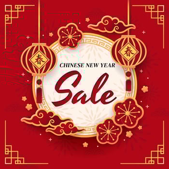 Chinese New Year Holiday Sale Poster vector