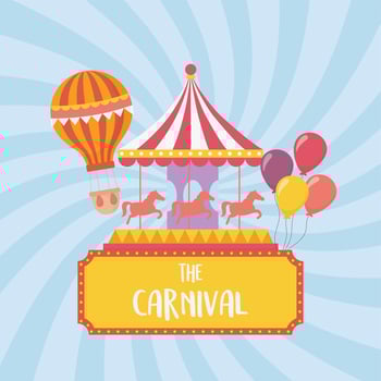 Fun fair, carnival, and entertainment recreation composition vector
