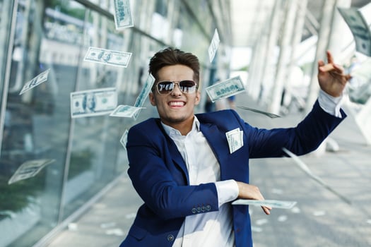 Excited rich man photo