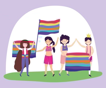 Cartoon LGBTQI characters for Pride celebration vector