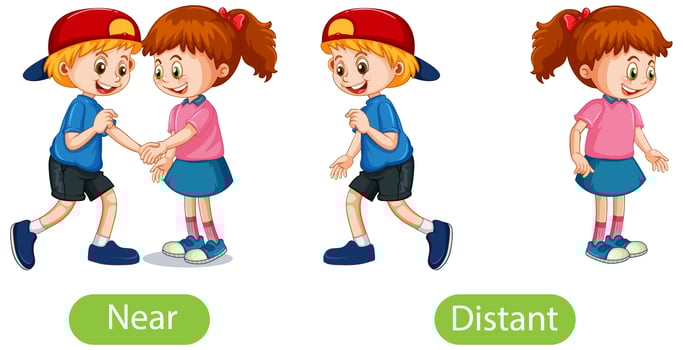 Opposite words with near and distant vector