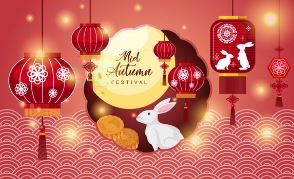 Chinese mid autumn festival background vector