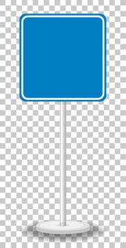 Blue traffic sign on transparent background vector