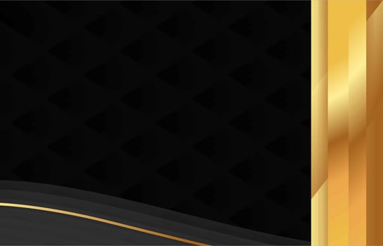Black Minimalist Background with Fancy Gold Lining vector