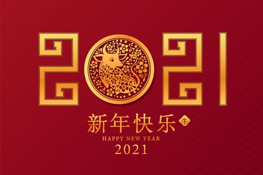 Chinese new year 2021 year of the ox vector