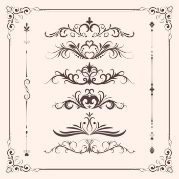 Vintage ornament set vector