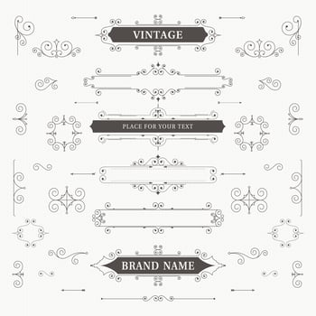 Vintage ornament frame flourishes vector