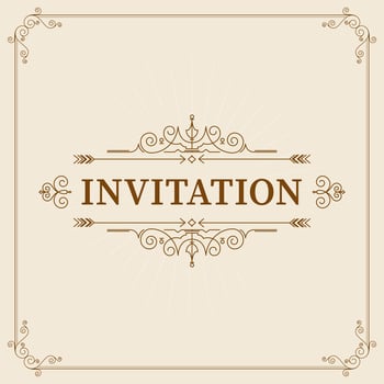 Vintage ornament greeting card calligraphy vector