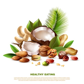 Realistic Healthy Eating Template Banner vector