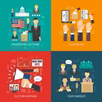 Politics And Election Composition Set vector