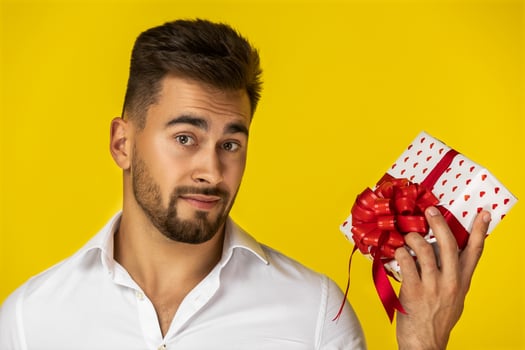 Man holding a gift photo
