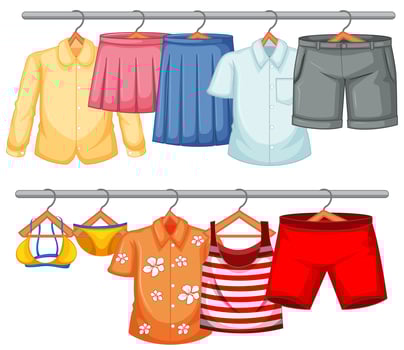 Isolated clothes on the rack display vector