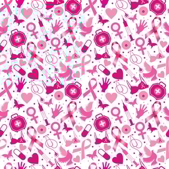 Breast cancer awareness month, seamless pattern vector