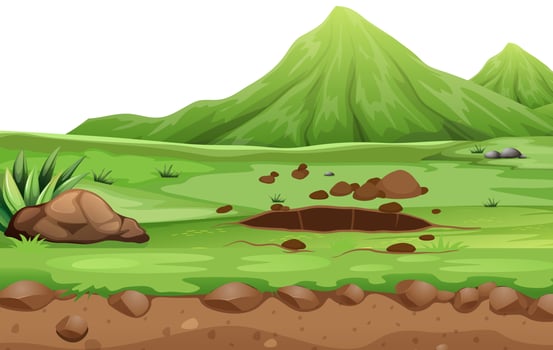 Nature scene landscape template vector