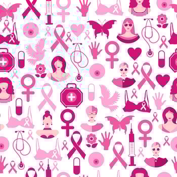 Breast cancer awareness month, seamless pattern vector