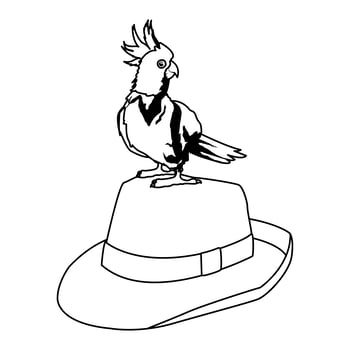 Summer beach and vacation cartoon in black and white vector