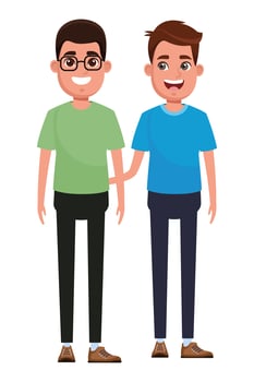 Men cartoon character portrait vector