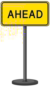 Yellow traffic warning sign on white background vector