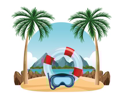 Summer, beach and vacation composition vector