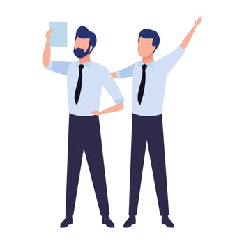 Business partners with documents vector