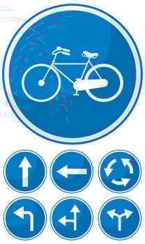 Blue traffic sign on white background vector