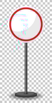 Empty red traffic banner on transparent background vector