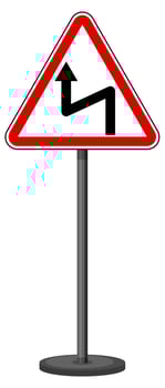 Left reverse bend sign with stand isolated on white background vector