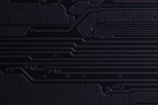 Electronic circuit board, close-up photo