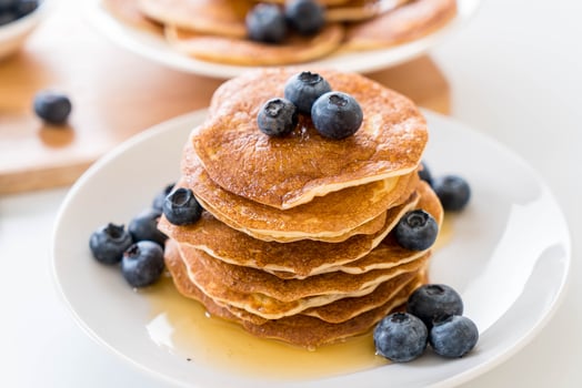 Pancakes with blueberries photo