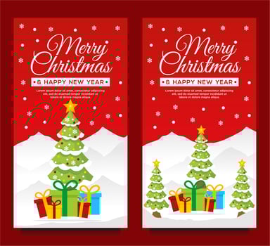 Christmas and New Year Vertical Banner Templates vector