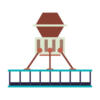Spaceship on a take off platform vector