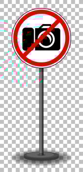 No camera sign with stand vector
